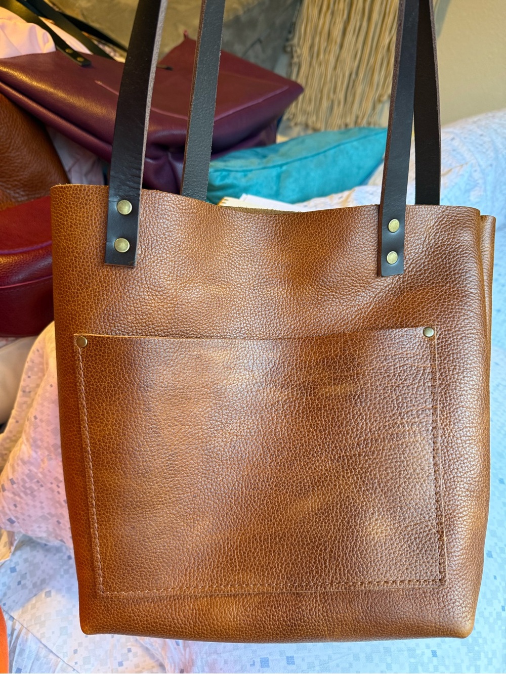 Portland Leather small GOLDEN classic tote